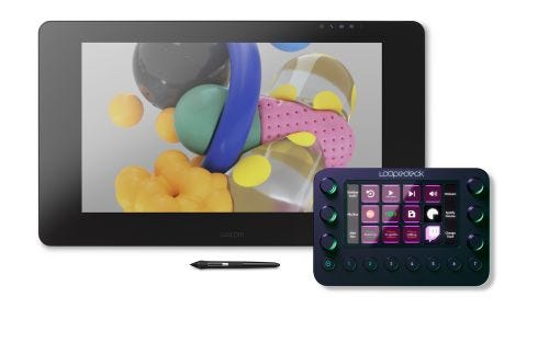 Wacom Cintiq Pro 24 (pen input only) + Loupedeck Live
