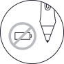 No batteries or recharging icon